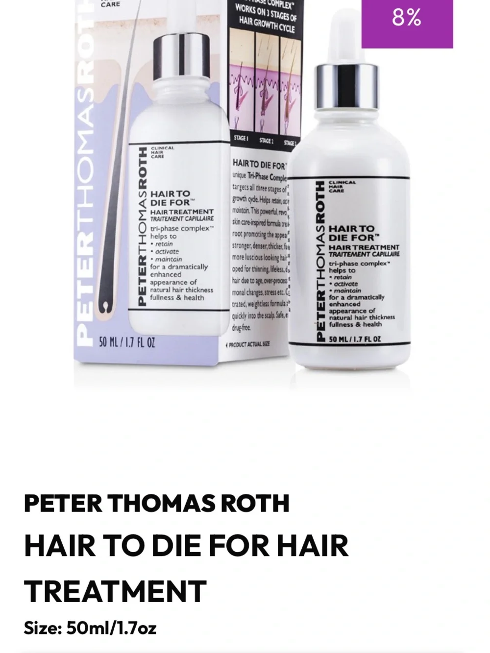 Peter Thomas Roth Hair To Die For, Hair Treatment Clinical Hair Care
